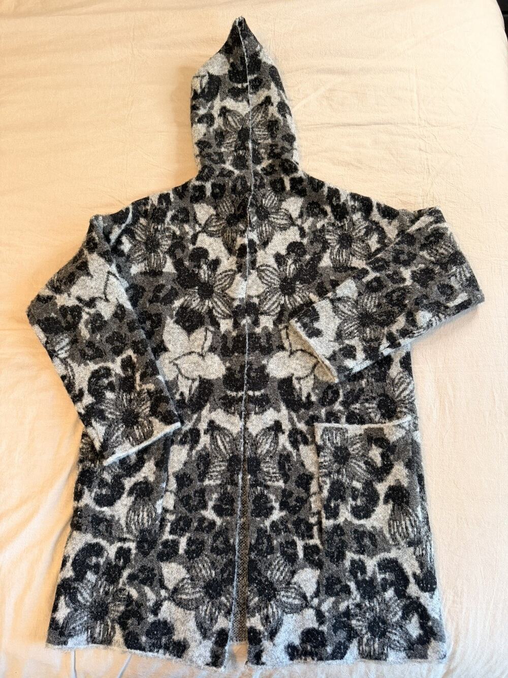 Anthropologie Long Open Cardigan Sweater W/ Pockets and Hood